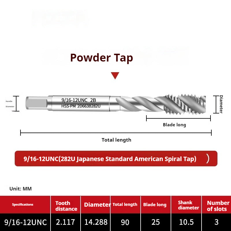2125-281U American powder screw tip machine with tap spiral tapping series Japanese standard powder high-speed steel tap Shandong Denso Pricision Tools Co.,Ltd.